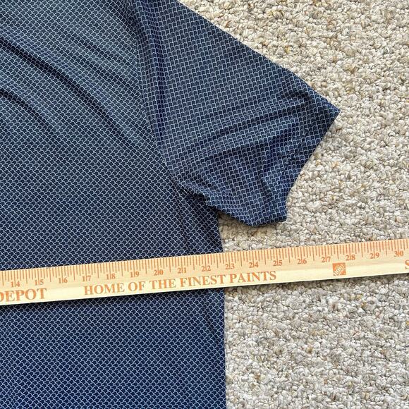 Graham Luxe Mens Polo Shirt Large Blue Wave Golf Performance Lightweight Outdoor - Picture 3 of 6